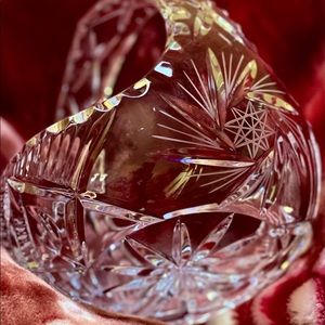 Heavy crystal Bohemian basket with handle